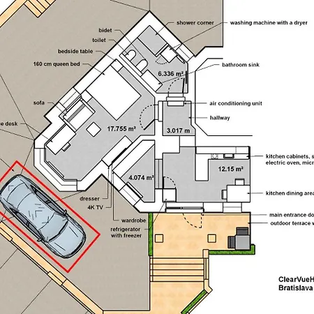 Apartman Clearvuehome - Panoramic 43 M2 Slavin Pozsony